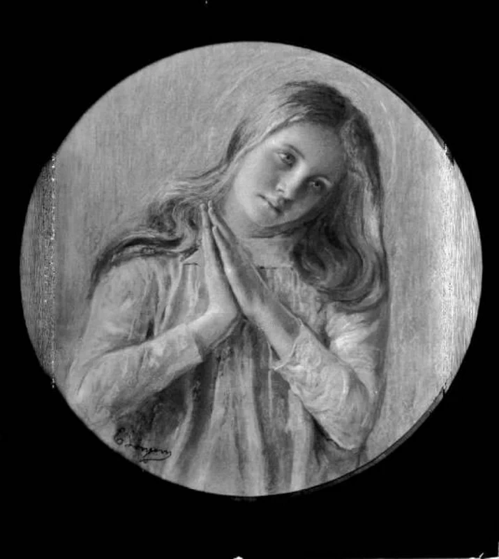 Emilio Longoni - Angelo (studio) (Orante biondo, Orazione o Enrica)